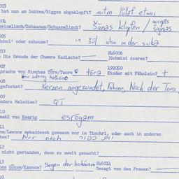 Western questionnaire, answ...