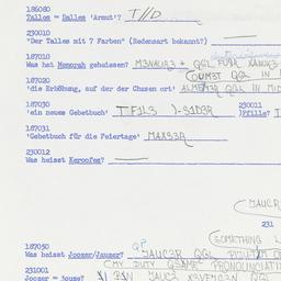 Western questionnaire, answ...