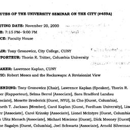 Minutes, 2000-11-20. The Ci...