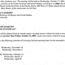 Announcements, 2001-10-17. ...