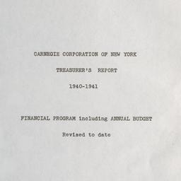 Treasurer's Report, 194...