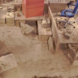 Interior view, sand coated ...