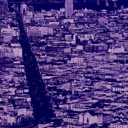 Aerial view of city.