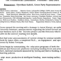 Minutes, 2000-10-11. Innova...