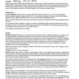 Minutes, 2004-10-18. Women ...