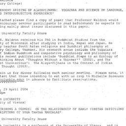 Announcements, 2004-04-08. ...