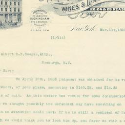 Venable & Heyman, letter