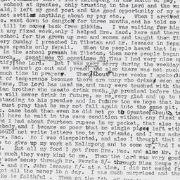 Tharchin's letter about...