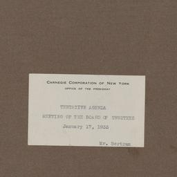 Board Meeting, 1/17/1933