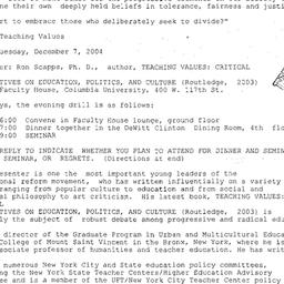 Announcements, 2004-12-07. ...