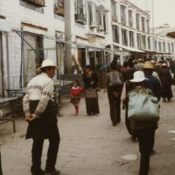 Tibetans walking through Ba...