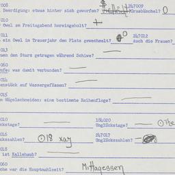 Western questionnaire, answ...