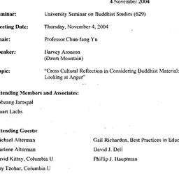 Minutes, 2004-11-04. Buddhi...
