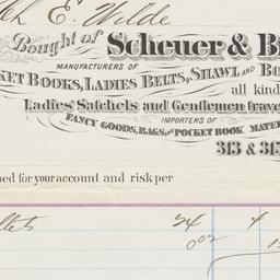 Scheuer & Brother. Bill...