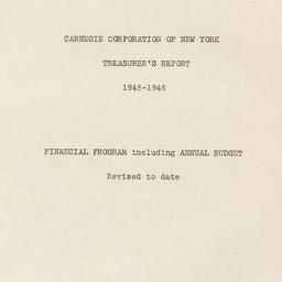 Treasurer's Report, 194...