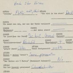 Western questionnaire, answ...