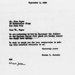 Letter from Rowena S. Hadse...