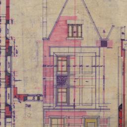 Front elevation, wall sections