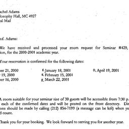 Correspondence, 2001-05-22....