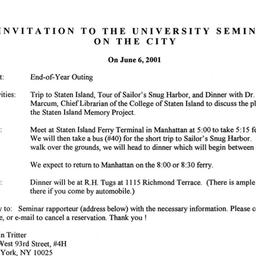 Announcements, 2001-06-06. ...
