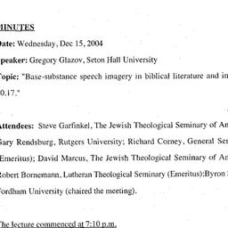 Minutes, 2004-12-15. The St...