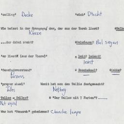 Western questionnaire, answ...