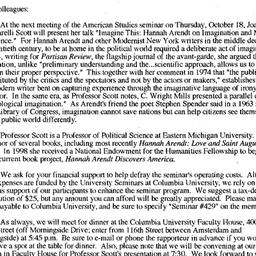 Announcements, 2001-10-18. ...
