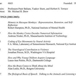 Schedules, Cognitive & ...