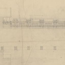 Garage, fence elevation, plan
