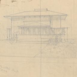 Exterior sketch view [verso]