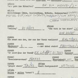 Western questionnaire, answ...