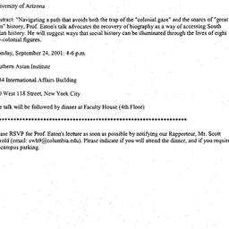Announcements, 2001-09-24. ...