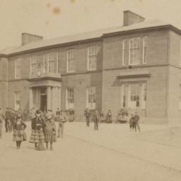 Large House with Crowd Asse...