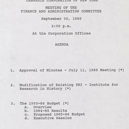 Meeting of the Finance and ...