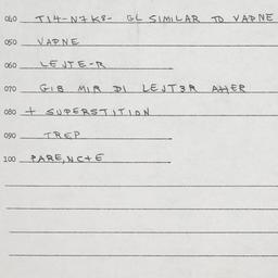 Eastern questionnaire, answ...