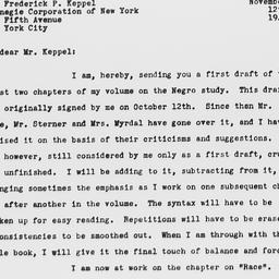 Letter from Gunnar Myrdal t...