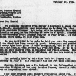 Letter from Robert M. Leste...