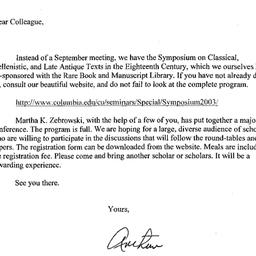 Correspondence, 2003-09-18....