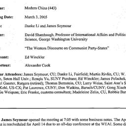 Minutes, 2005-03-03. Modern...