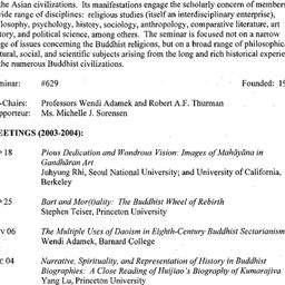 Schedules, Buddhist Studies...