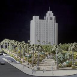 Model, detail of corner ent...