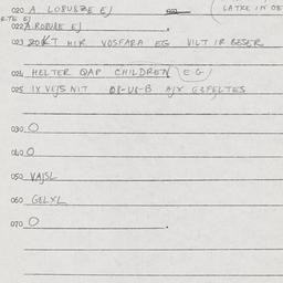 Eastern questionnaire, answ...