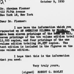 Letter from Robert G. Hawle...