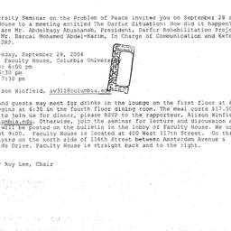 Announcements, 2004-09-28. ...