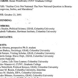 Minutes, 2001-10-23. Post-C...