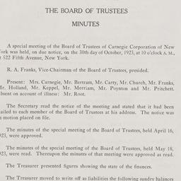Board Meeting, 10/30/1923