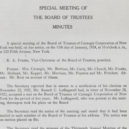 Board Meeting, 1/11/1924