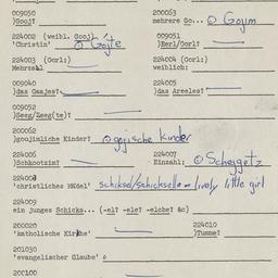Western questionnaire, answ...
