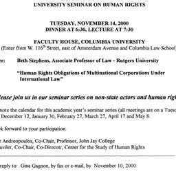 Announcements, 2000-11-14. ...