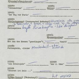 Western questionnaire, answ...
